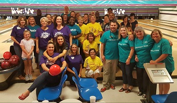 Belmont NC Bowling to End Alzheimer's Event 2017 Group Photo of All Bowling Teams