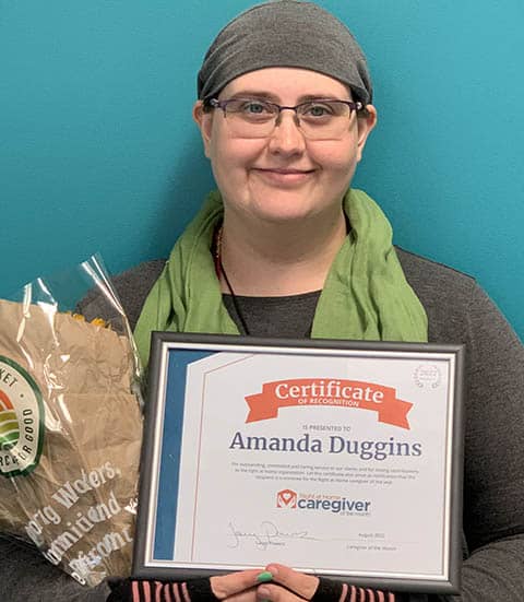Amanda Duggins, Right at Home Louisville, KY Caregiver of the Month for August 2022
