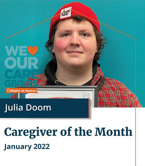 Julia Doom, Right at Home Louisville Metro Caregiver of the Month for January 2022