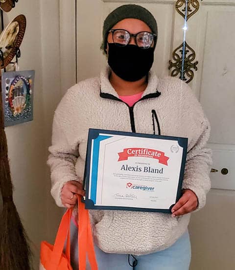 Alexis Bland, Right at Home Norfolk Caregiver of the Month for January 2021