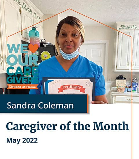 Sandra Coleman, Right at Home of Virginia Beach Caregiver of the Month for May 2022