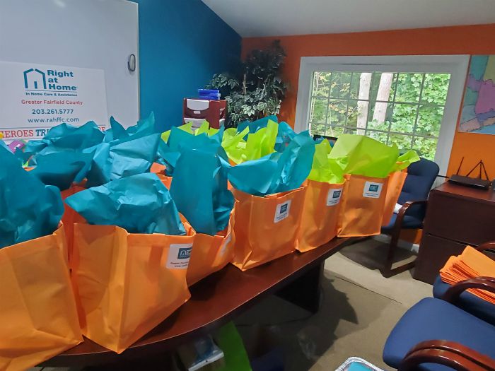 Back to School event bags full of supplies for caregivers