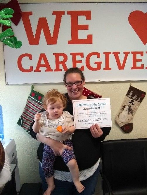 Kendra Sidebottom - November Caregiver of the Month 2018