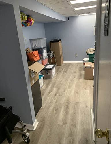 Basement storage after renovation