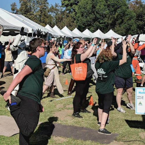 Exercising at Moving Day Los Angeles Event