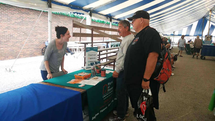 Talking with people at Senior Citizens Day at the Lake County Fair in Crown Point