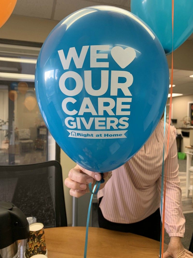 Blue We Love Our Caregivers Balloon