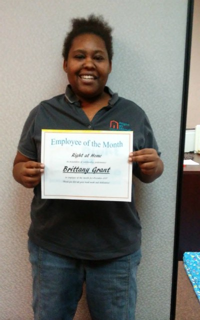 Employee of the Month for December Brittany Grant 