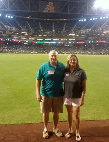 Mark and Becky on the field