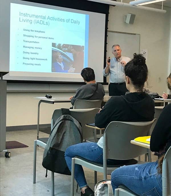 Vernon in front of Long Beach City College class