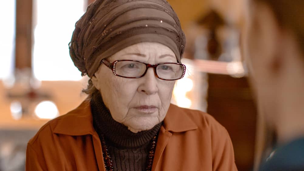 Senior female wearing glasses