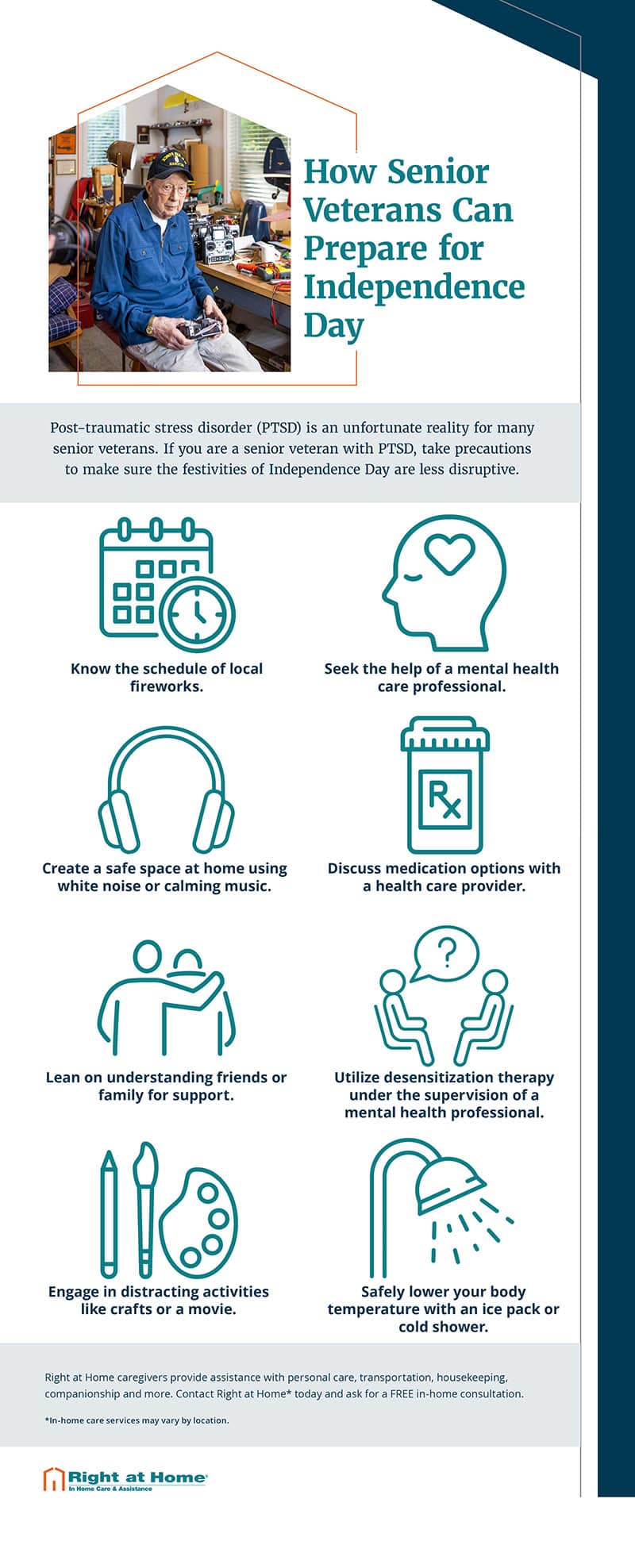 How senior veterans can prepare for independence day infographic