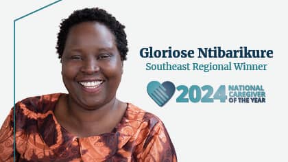 Gloriose Ntibarikure, 2024 Southeast Regional Right at Home Caregiver of the Year winner