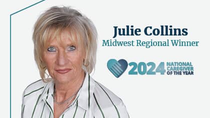 Julie Collins, 2024 Midwest Regional Right at Home Caregiver of the Year Winner